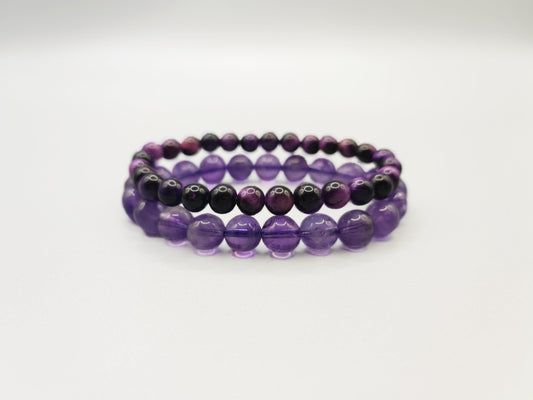 Uruguayan Amethyst & Purple Tiger's Eye - Enhance Charm and Prosper Business - Fire Energy - EnerChi Crystals