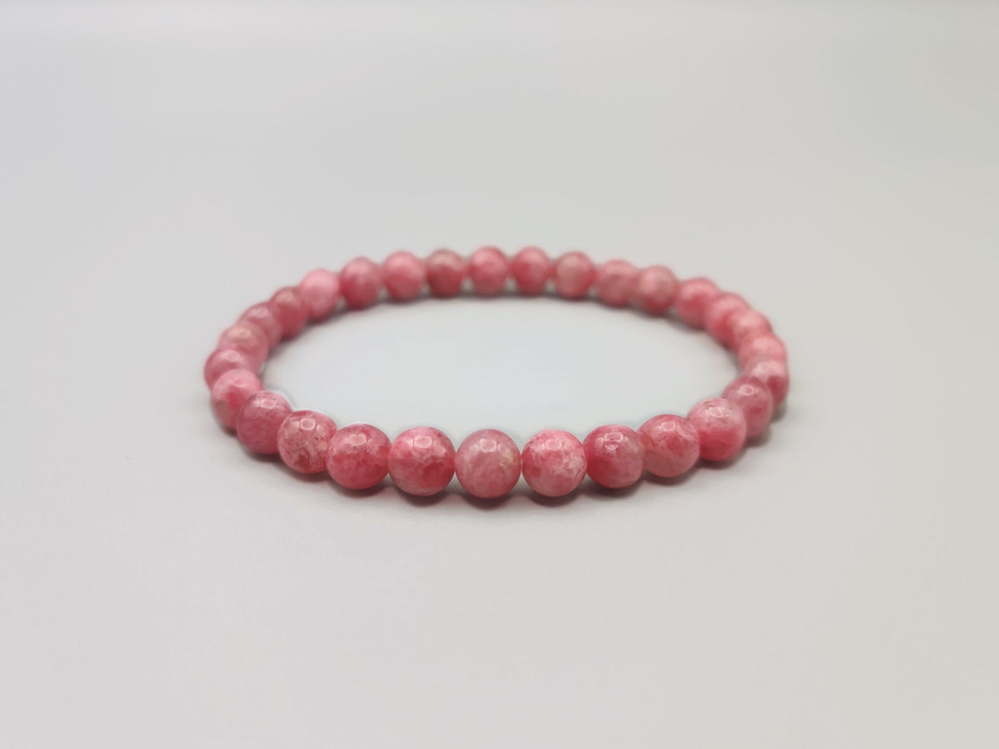 Rhodonite Bead Bracelet-Promote Love Harmony-Fire Energy - EnerChi Crystals