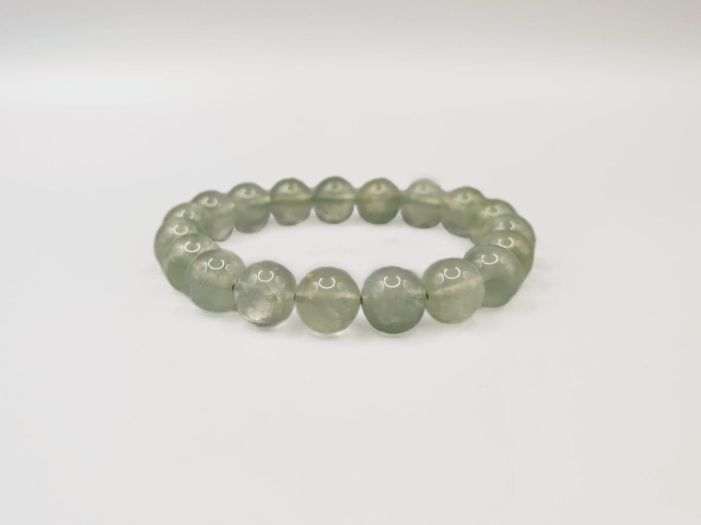 Super Energy Prehnite Bead Bracelet - Emotional Stability - Wood Energy - EnerChi Crystals
