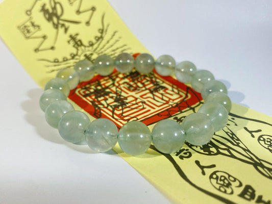 Super Energy Prehnite Bead Bracelet - Emotional Stability - Wood Energy - EnerChi Crystals