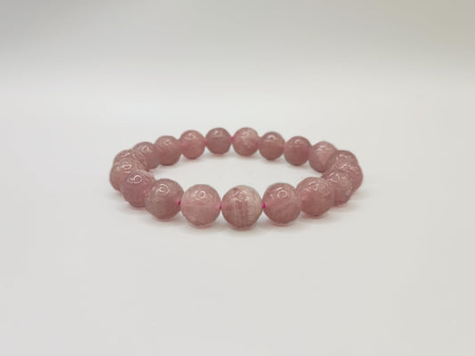 Super Energy Carved Rose Quartz Bead Bracelet - Stone of Love - Five Elements Fire - EnerChi Crystals