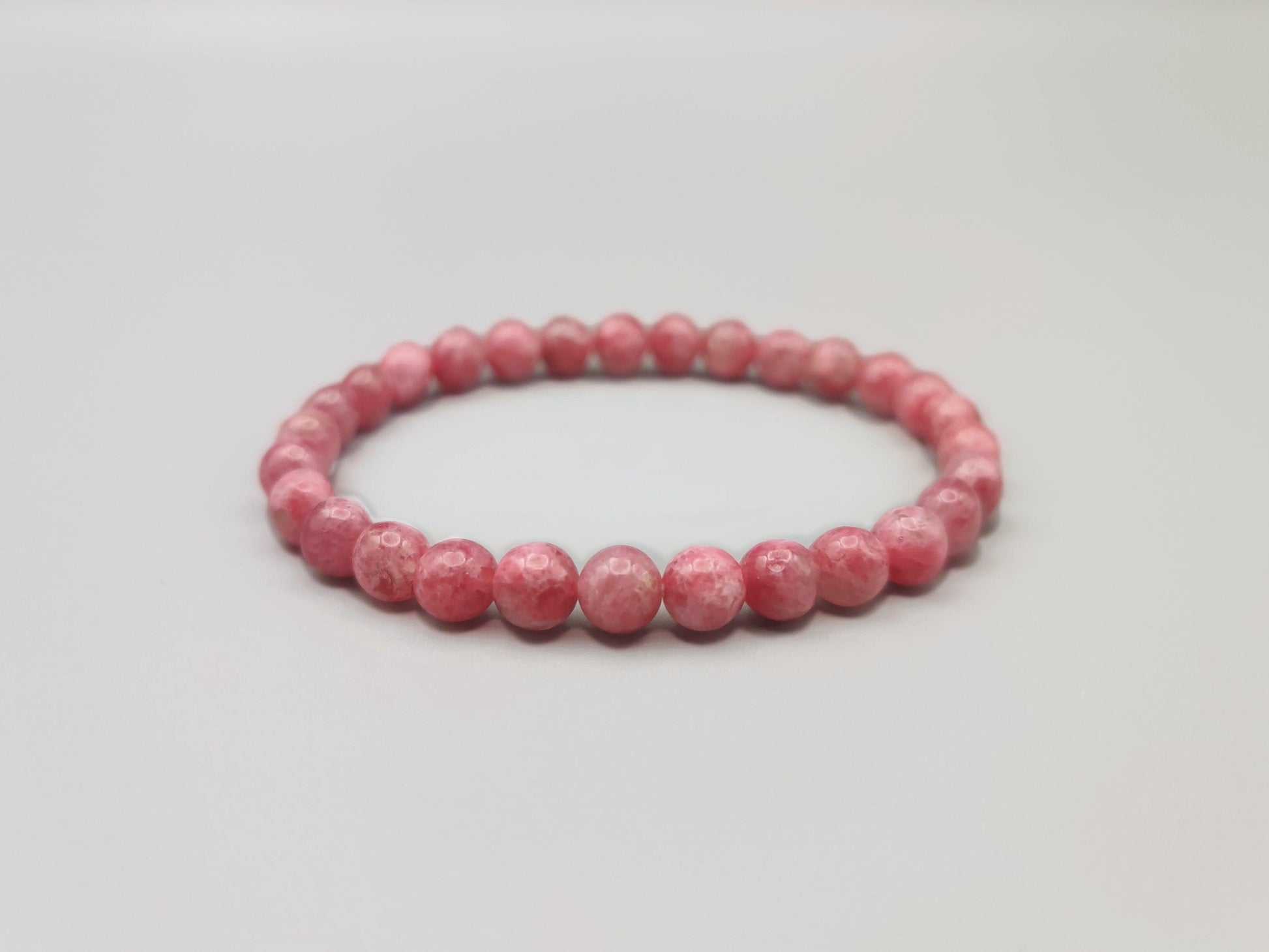 Rhodonite Bead Bracelet-Promote Love Harmony-Fire Energy - EnerChi Crystals
