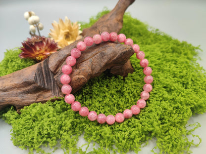 Rhodonite Bead Bracelet-Promote Love Harmony-Fire Energy - EnerChi Crystals