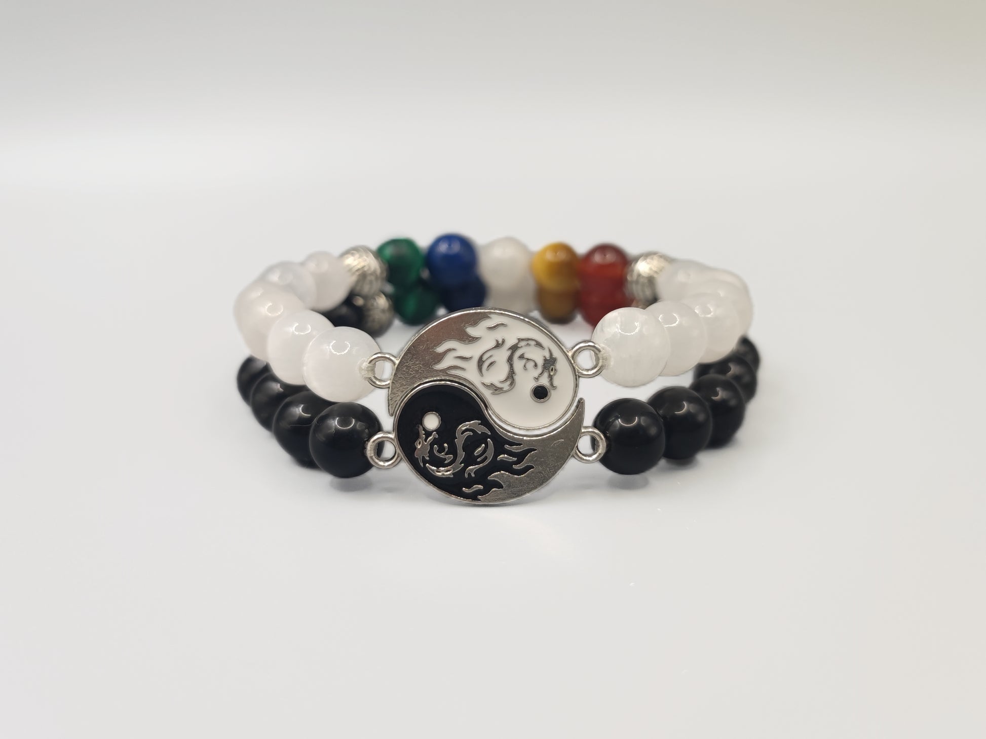 Five Elements Yin & Yang Harmony Double Bracelets - For Harmonious Relationships - EnerChi Crystals