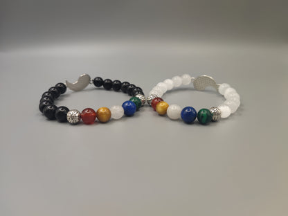 Five Elements Yin & Yang Harmony Double Bracelets - For Harmonious Relationships - EnerChi Crystals