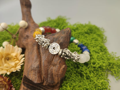 Five Elements Harmony Pi Xiu Feng Shui Bracelet (Small Size) - Attract Wealth and Good Fortune - EnerChi Crystals