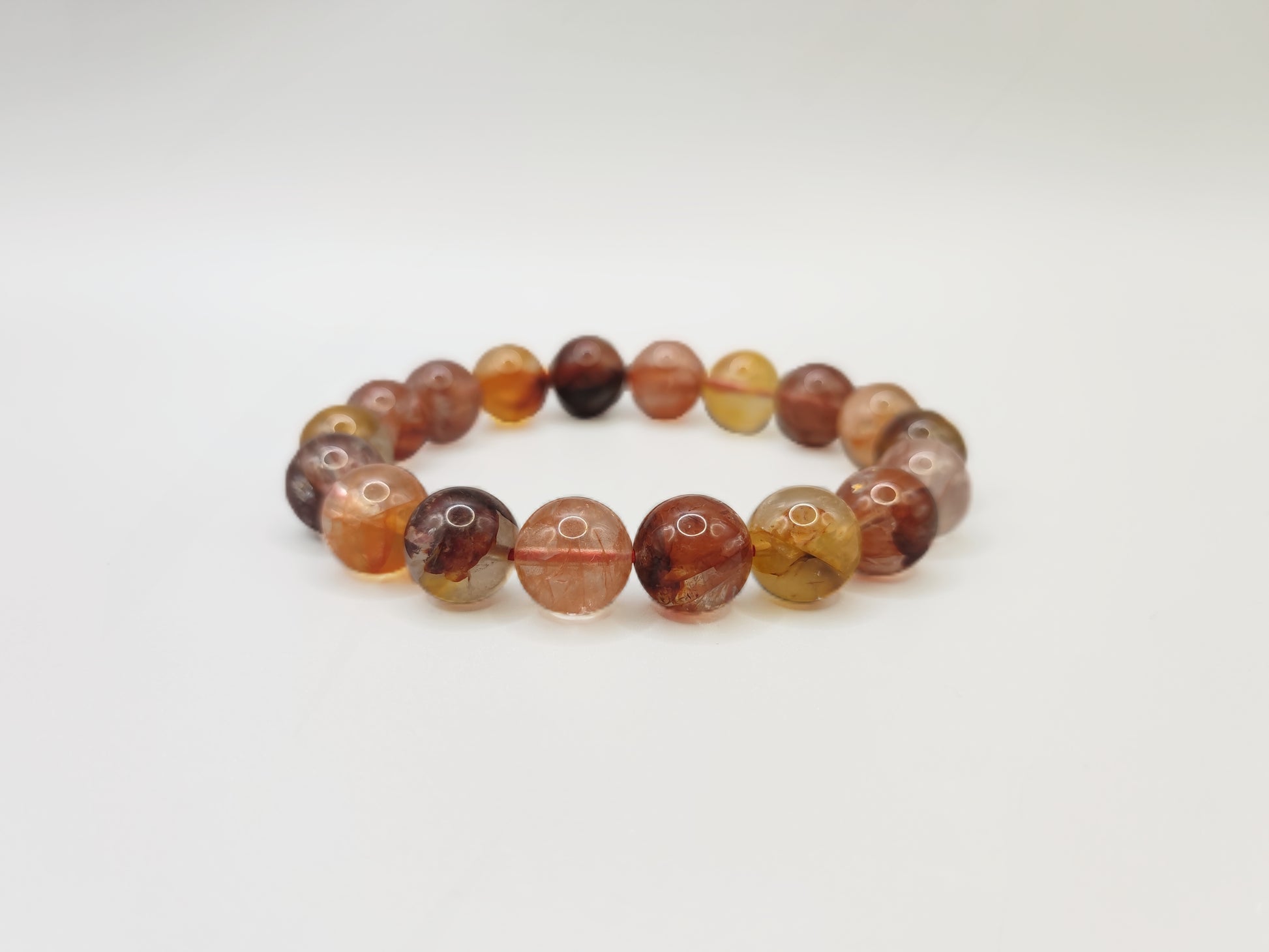 Super Energy Red Hematoid Quartz Bead Bracelet - Emotional Harmony - Fire Energy - EnerChi Crystals