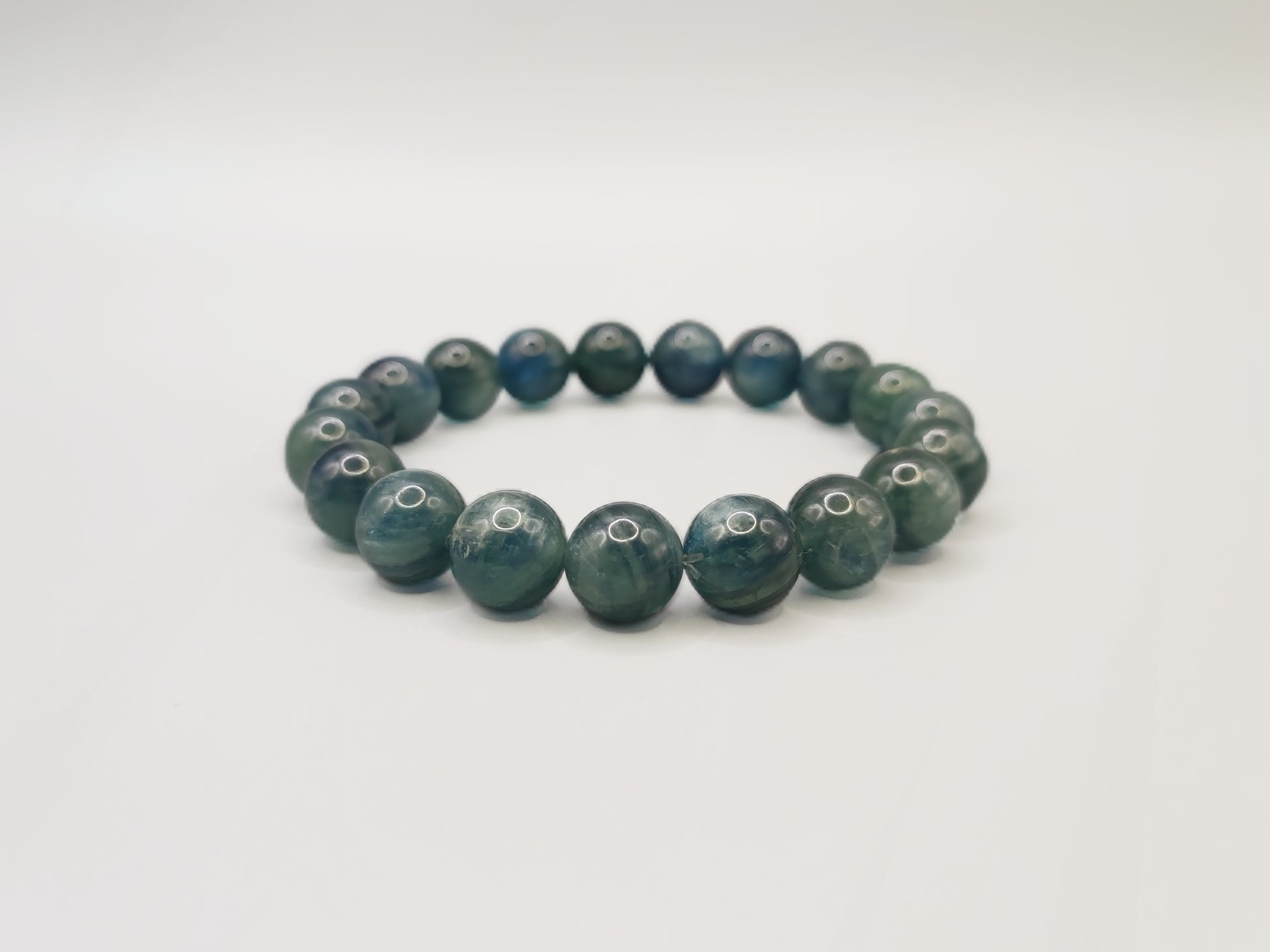 Super Energy Green Kyanite Bead Bracelet - Stone of Emotions - Wood Energy - EnerChi Crystals