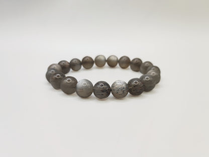 Super Energy Black Sunstone Bead Bracelet - Clear Negative Energy - Five Elements Water - EnerChi Crystals