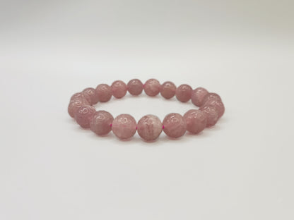 Super Energy Carved Rose Quartz Bead Bracelet - Stone of Love - Five Elements Fire - EnerChi Crystals