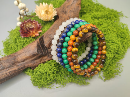 Five Elements Harmony Natural Stone Feng Shui Bead Bracelets - EnerChi Crystals