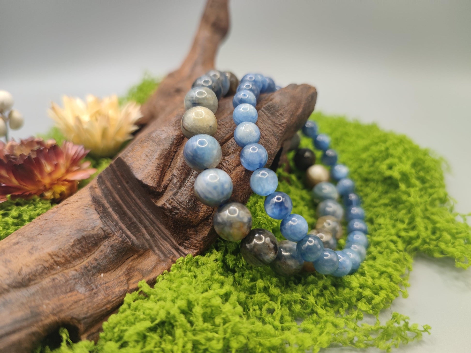 Kyanite Bead Bracelets Stimulate Inspiration - Water Energy - EnerChi Crystals