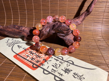 Super Energy Red Hematoid Quartz Bead Bracelet - Emotional Harmony - Fire Energy - EnerChi Crystals