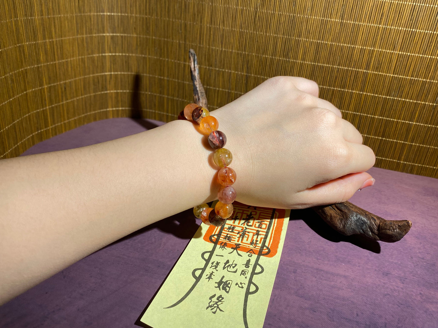 Super Energy Red Hematoid Quartz Bead Bracelet - Emotional Harmony - Fire Energy - EnerChi Crystals