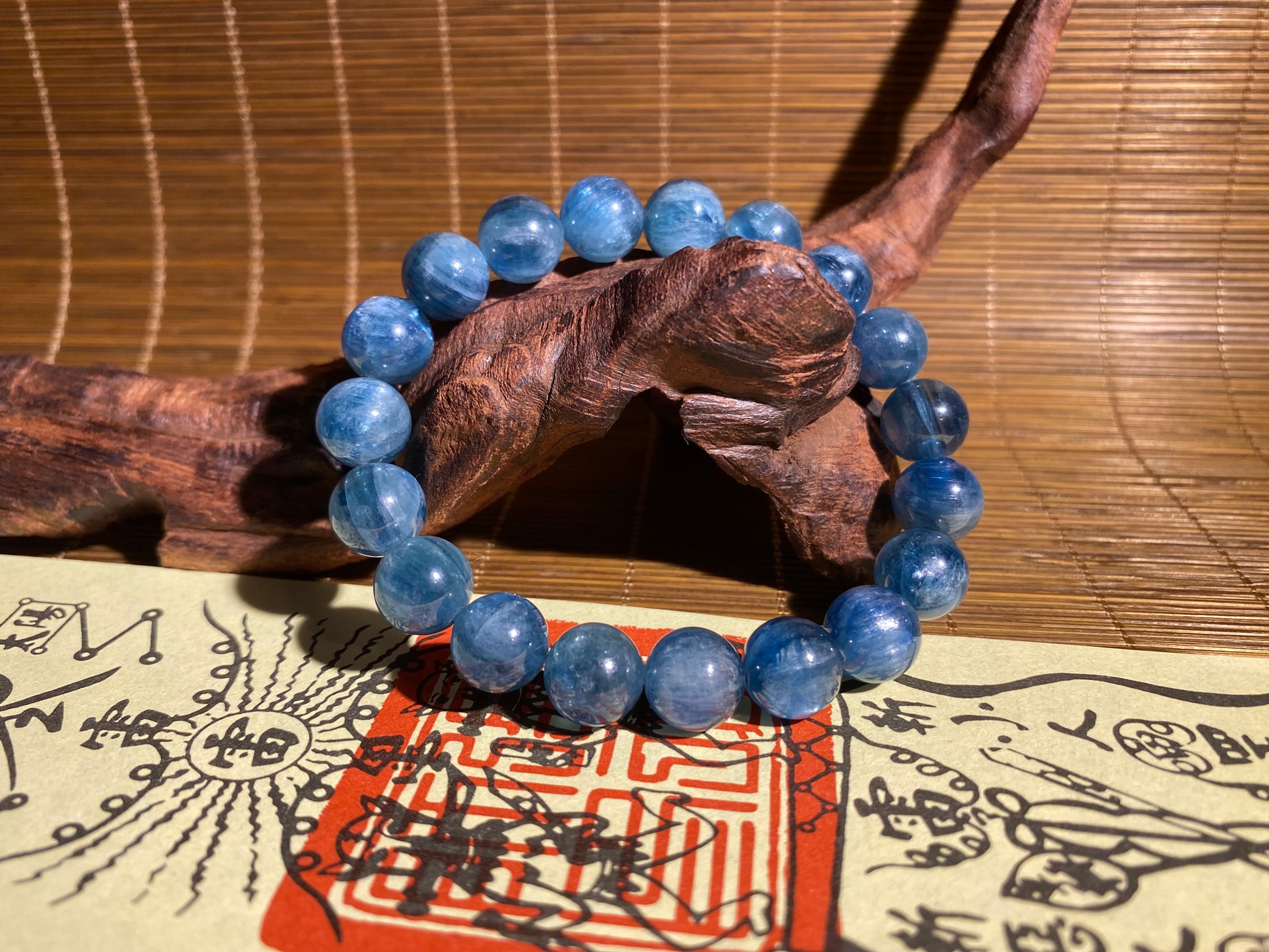 Super Energy Green Kyanite Bead Bracelet - Stone of Emotions - Wood Energy - EnerChi Crystals