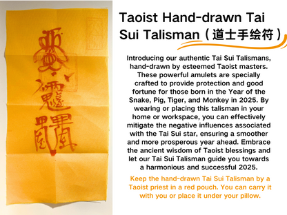 Mountain Ghost Coin Tai Sui Leather Bracelet - with Handwritten Tai Sui Talisman by Taoist Priestai Sui Talisman by Taoist Priest - EnerChi Crystals