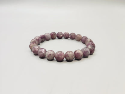 Purple Lepidolite Bead Bracelet - Relieve Stress - Fire Energy - EnerChi Crystals